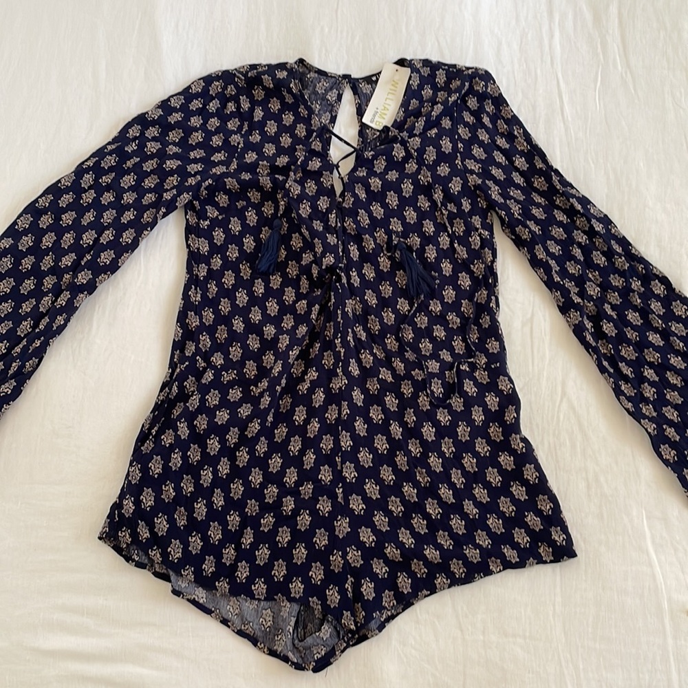 William B Lace Up Romper